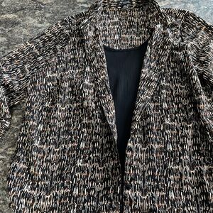 Women's Black and Brown Patterned Top